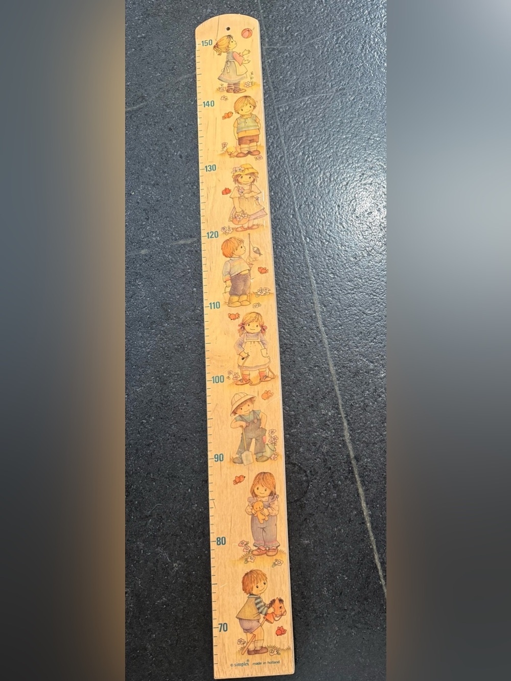 Vintage Simplex Wooden Height Chart – Made in Holland